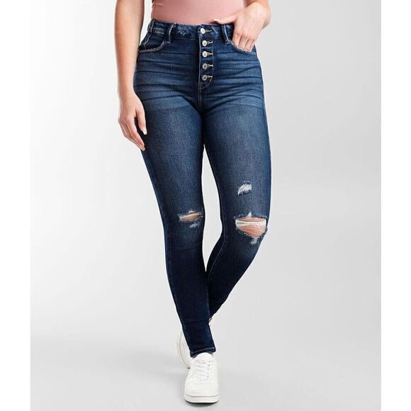 Kancan Signature Signature Kurvy Ultra High Rise Skinny Jean Dark Women's Sz 34 - Picture 1 of 10